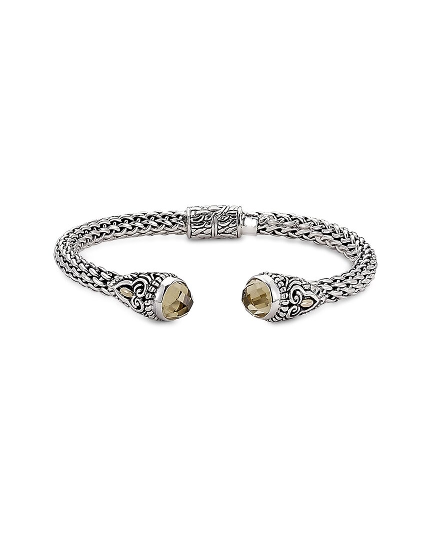 Samuel B. Silver & 18k 4.00 Ct. Tw. Citrine Bracelet In Silver