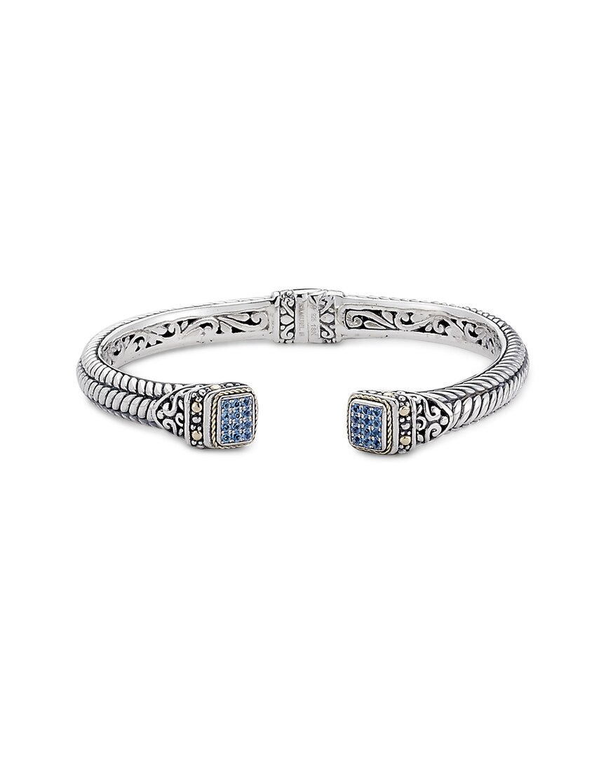 Samuel B. Silver & 18k 0.43 Ct. Tw. Blue Topaz Bracelet In Metallic