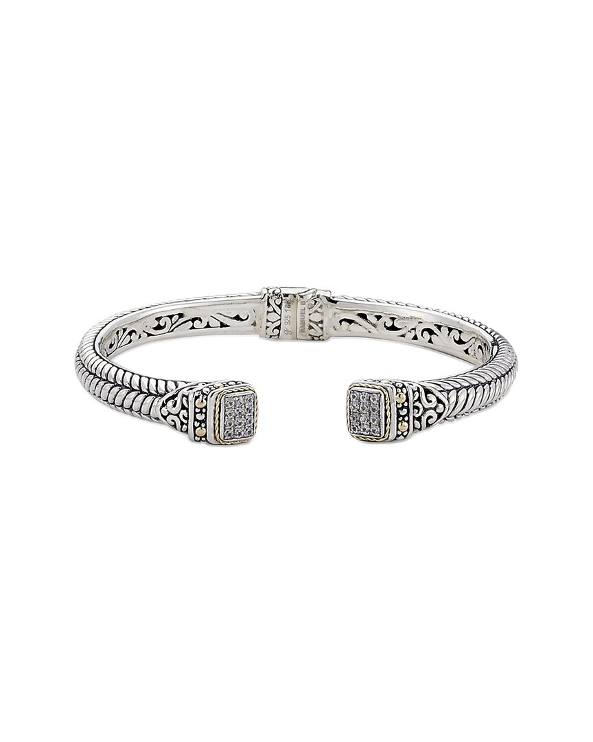 Samuel B. Silver & 18k 0.43 Ct. Tw. Peridot Bracelet In Metallic