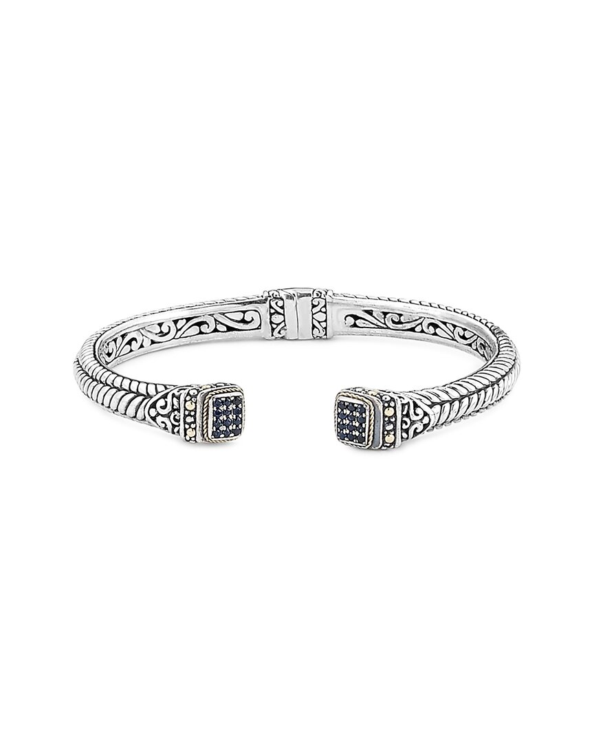 Samuel B. Silver & 18k 0.40 Ct. Tw. Blue Sapphire Bracelet In Metallic