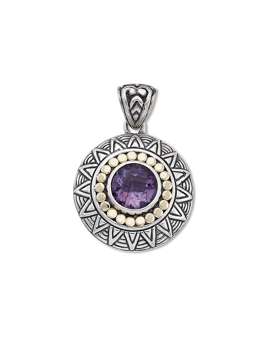 Samuel B. Silver 3.50 Ct. Tw. Amethyst Tribe Pendant In Metallic