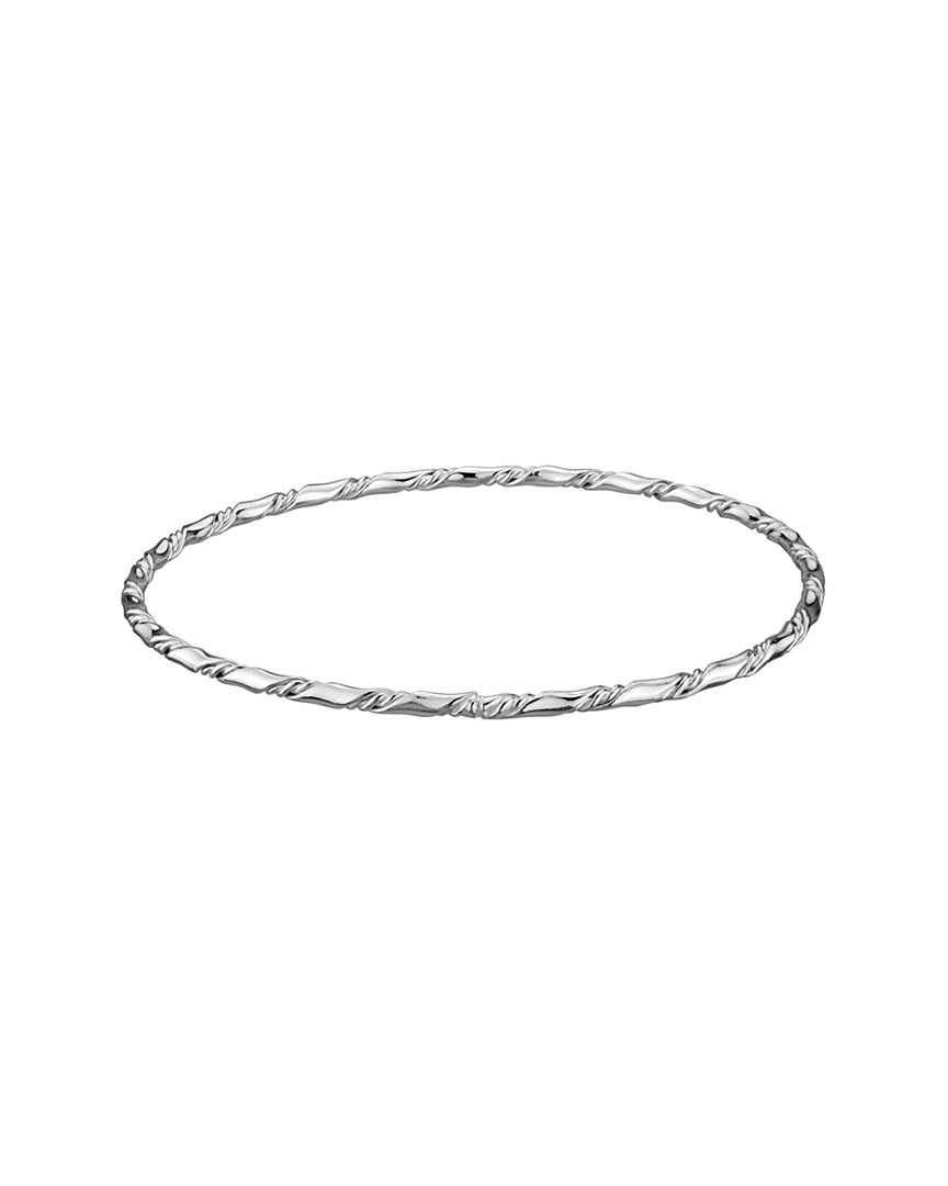 Italian Silver Silver Bangle In Metallic