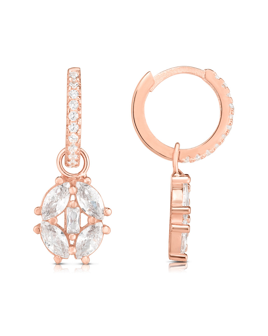 Sphera Milano 14k Rose Gold Vermeil Cz Huggie Hoops