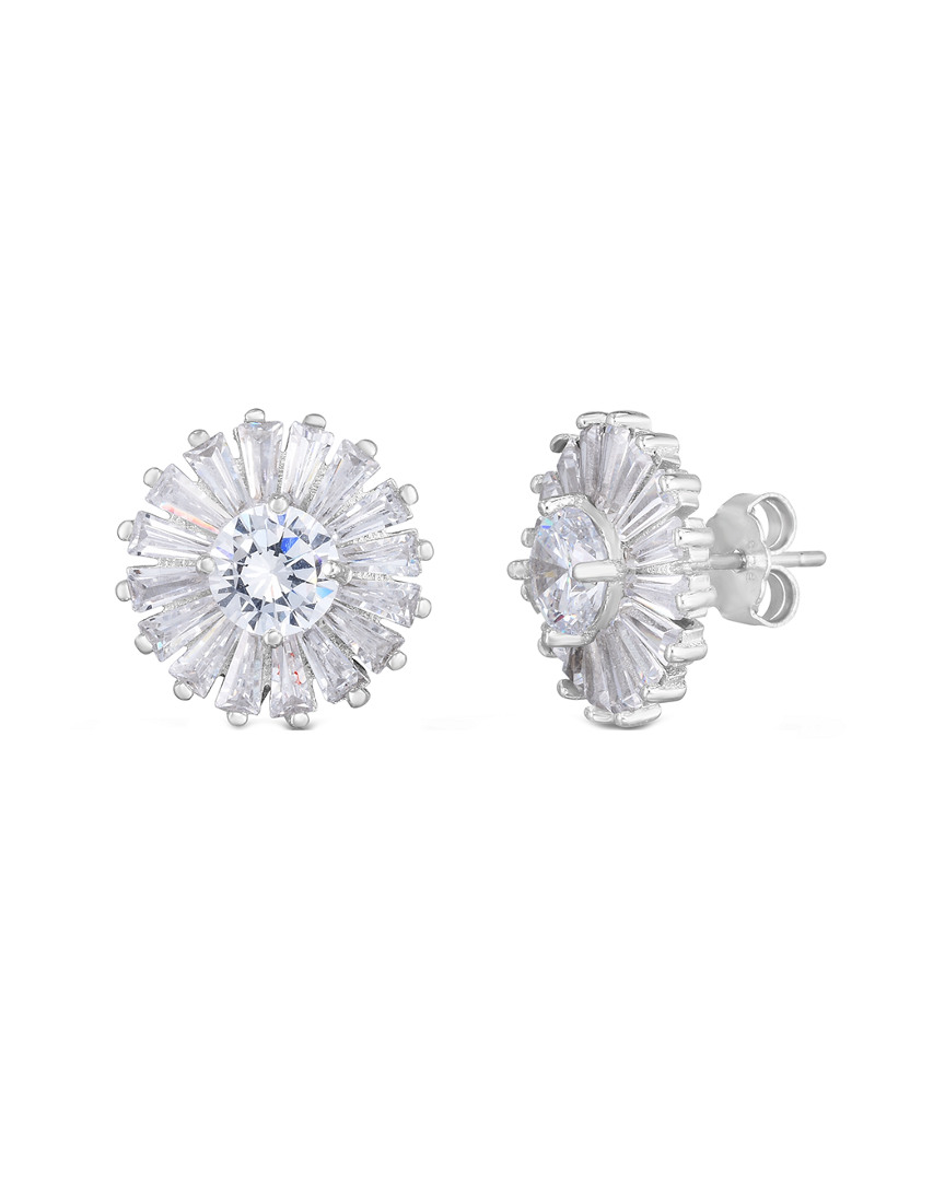 Sphera Milano 14k Over Silver Cz Round Studs