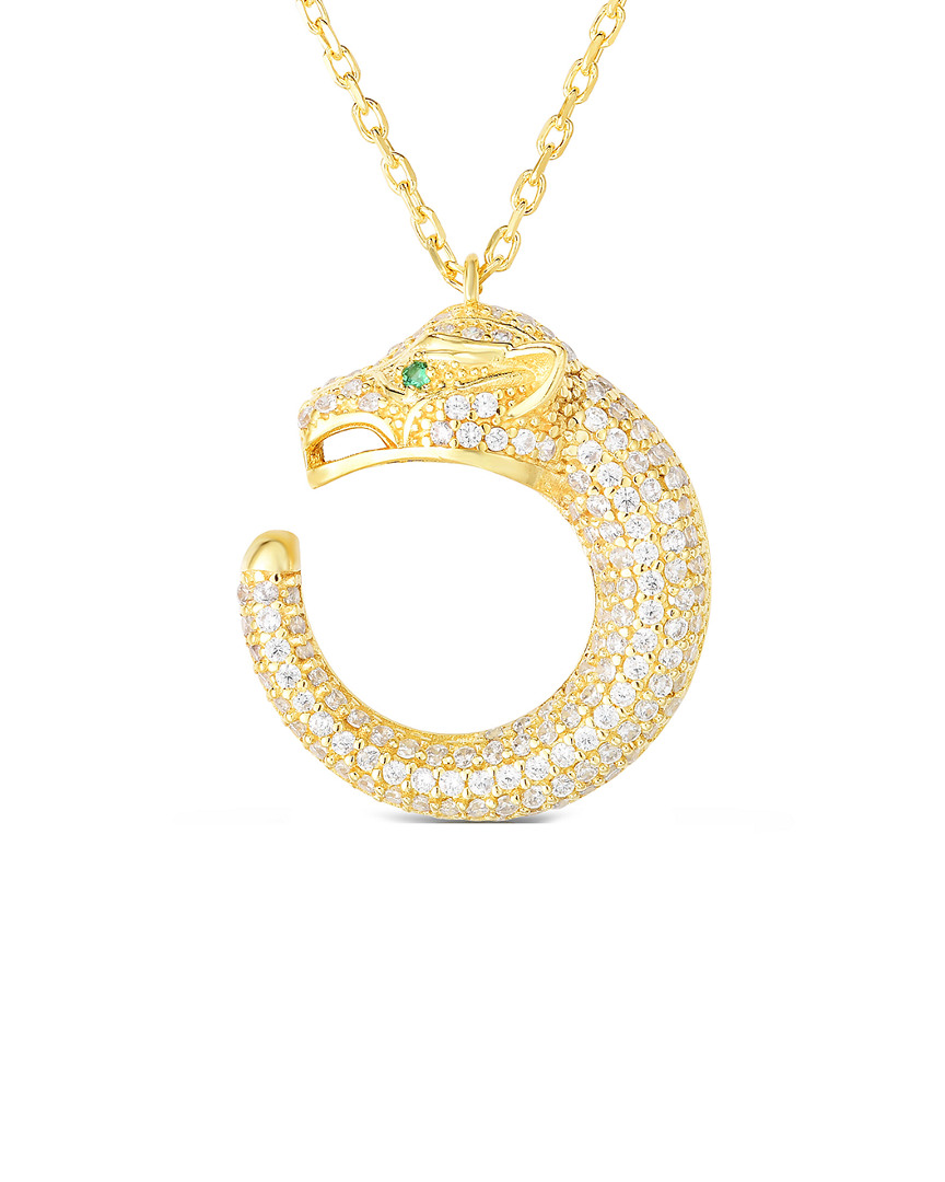 Sphera Milano 14k Over Silver Cz Panther Necklace
