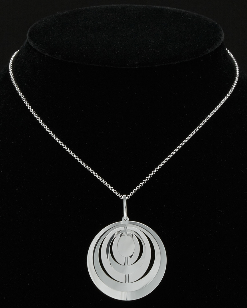 Italian Silver Wind Chime Necklace In Silver