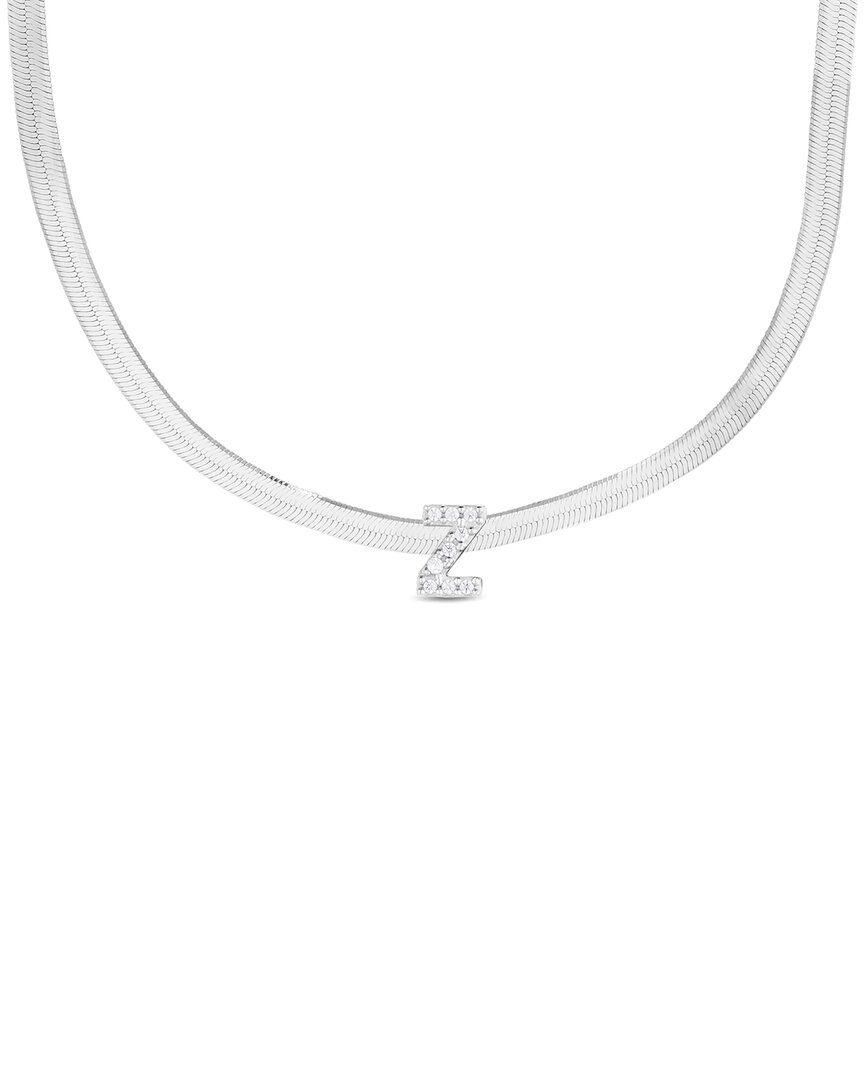 Shop Italian Silver Initial Herringbone Necklace