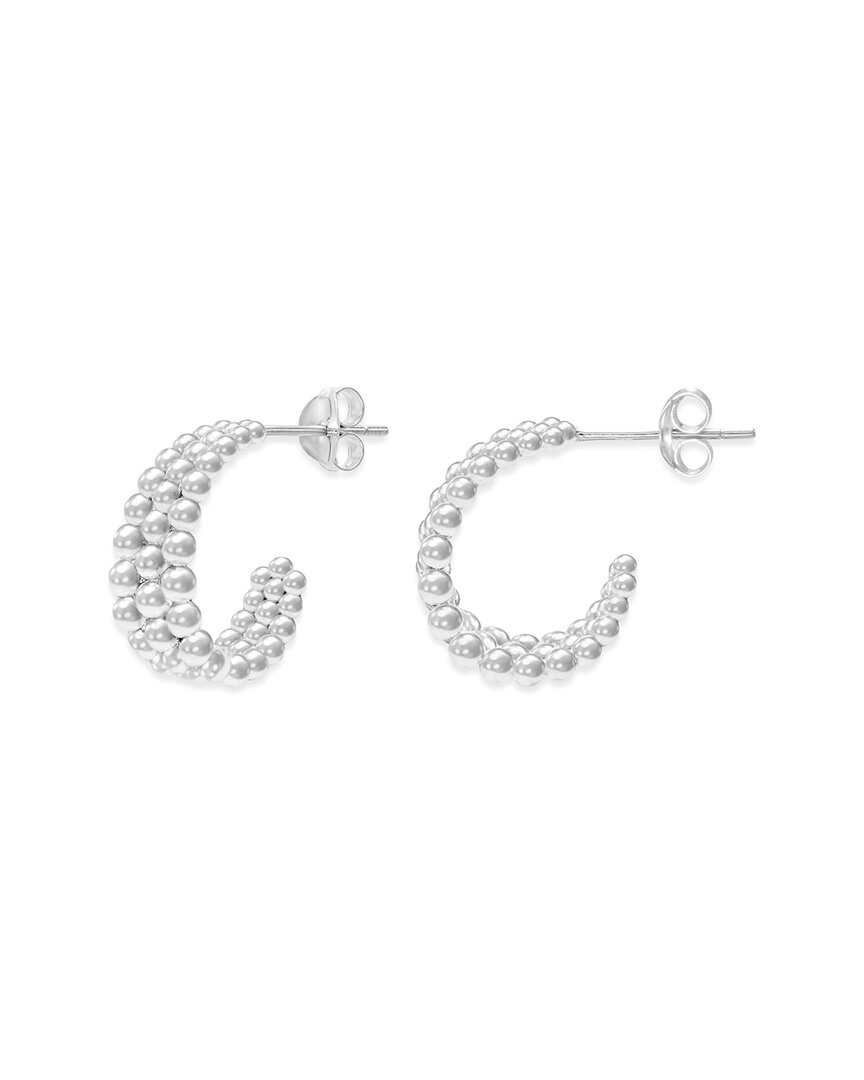Samuel B. Silver Beaded Hoops