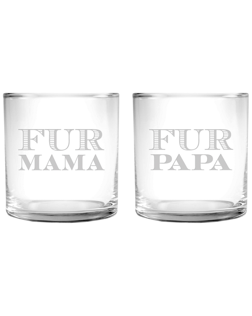 Susquehanna Glass Set Of Two 11.5oz Mama & Papa Slim Rocks Glasses