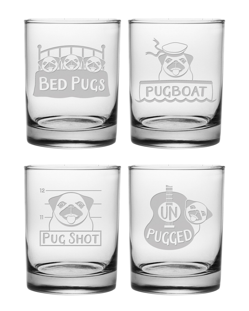 Susquehanna Glass Set Of Four 14oz Pug Shots Rocks Glasses