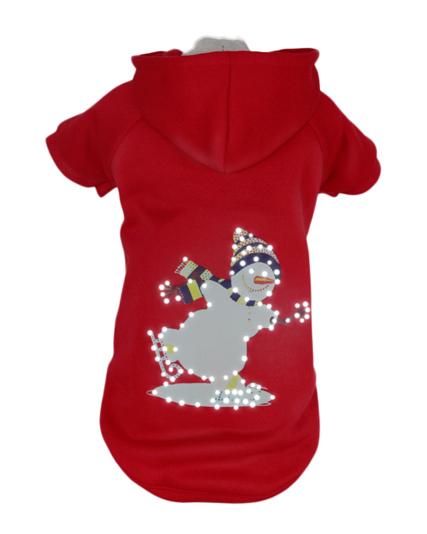 Pet Life Led Lighting Holiday Snowman Hooded Sweater In Nocolor
