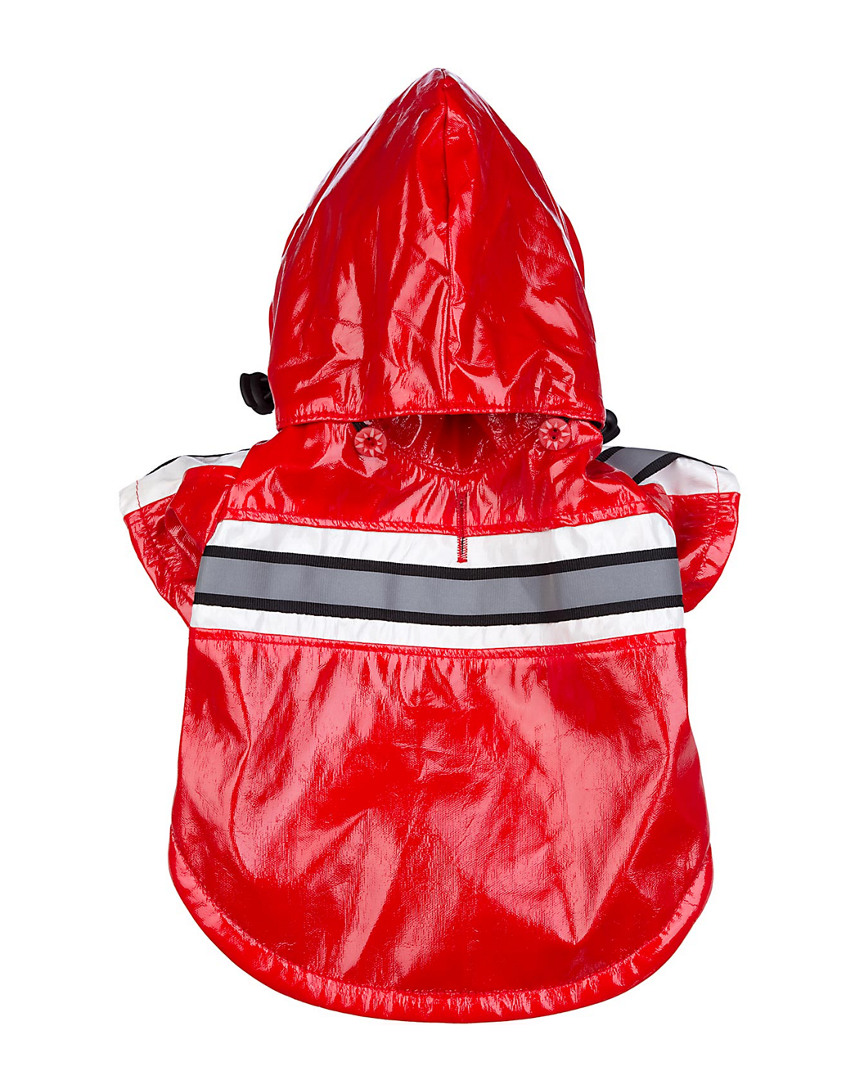Pet Life Reflecta Glow Reflective Waterproof Adjustable Raincoat In Red