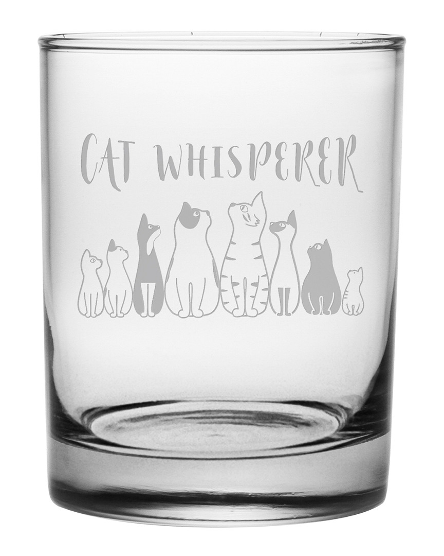 Susquehanna Glass 14oz Cat Whisperer Rocks Glass Set Of 4