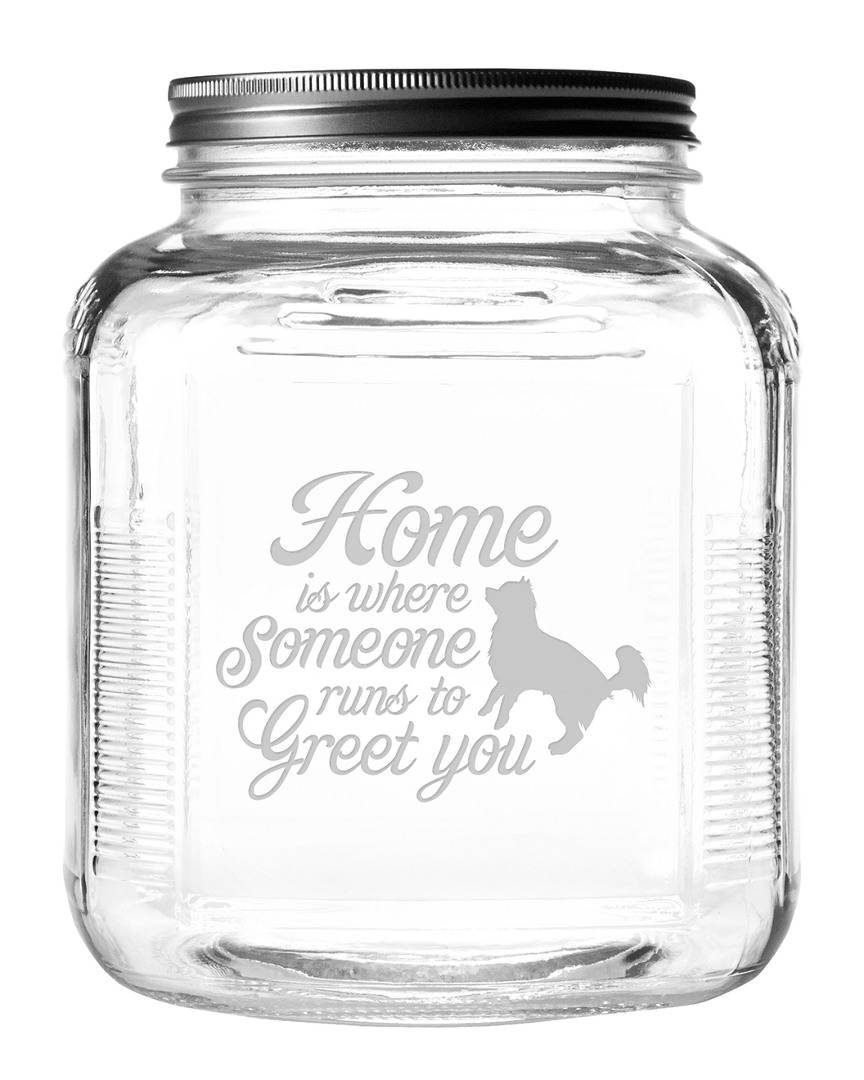 Susquehanna Glass Someone Runs To Greet You Brushed Lid Gallon Jar
