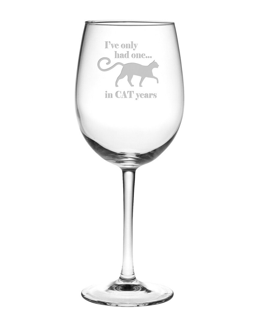 Susquehanna Glass 19oz Cat Years Wine Glass Set Of 4