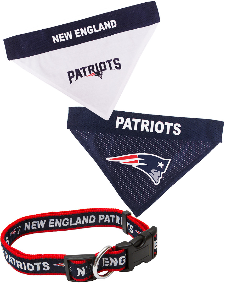 Pets First New England Patriots Collar & Reversible Bandana