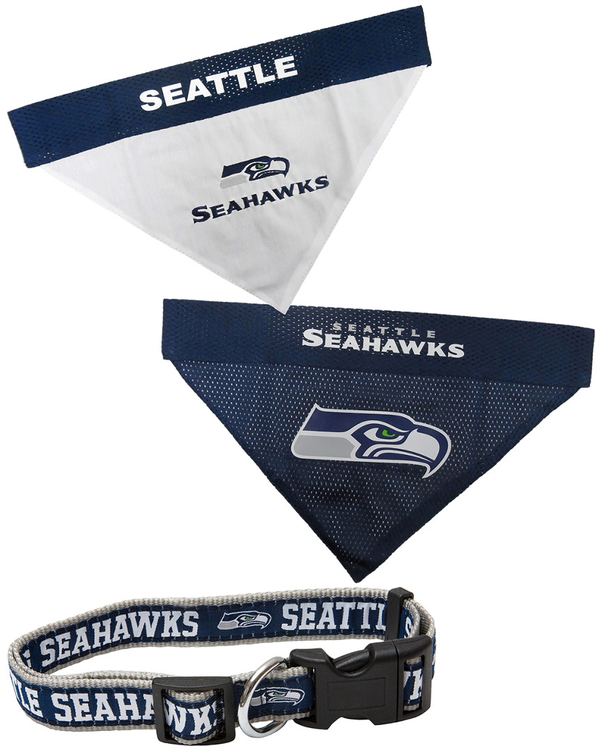 Pets First Seattle Seahawks Leash & Reversible Collar